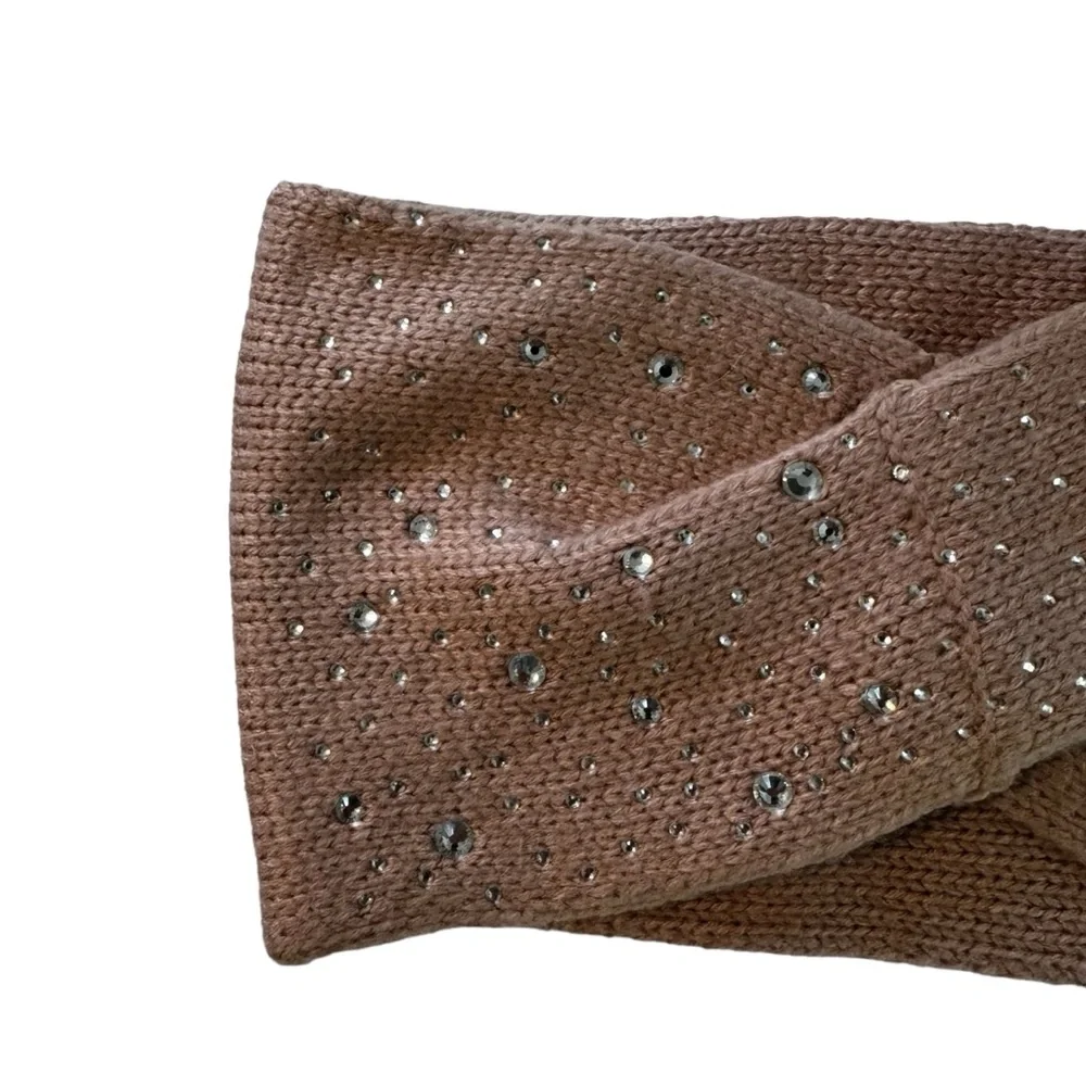 *Women’s Victoria’s Secret Mauve Pink Acrylic Knit Headband With Rhinestones